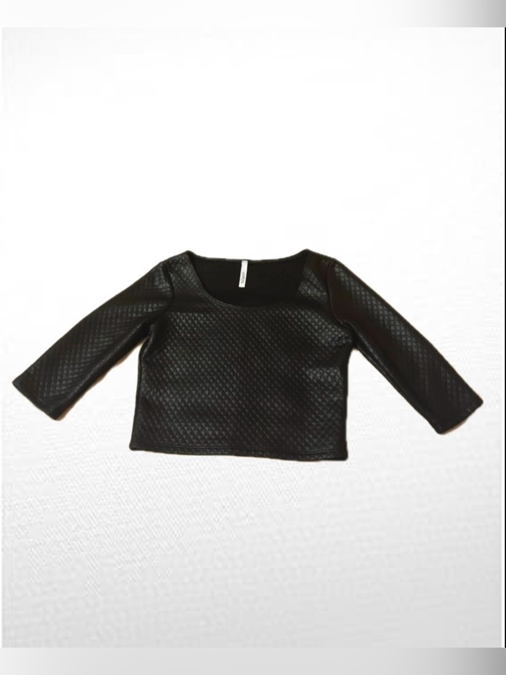 2010’s iVamos Black Faux Leather Cropped Scoop Neck Top